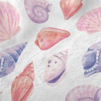 Watercolor Hand Painted Shells Minky