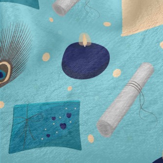 Peacock Feather Pen And Writin Minky