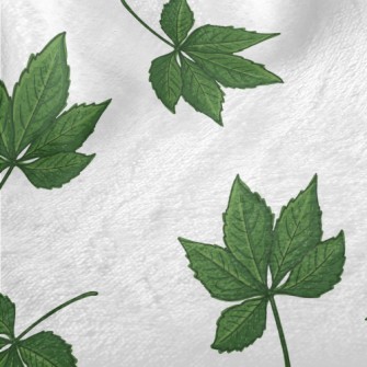 Cartoon Green Leaves Minky