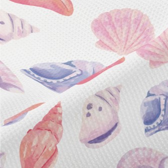 Watercolor Hand Painted Shells Piqué