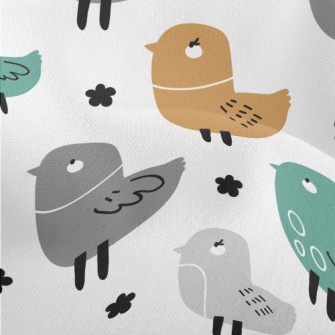 Colorful White-eyed Bird Lightweight Performance Linen