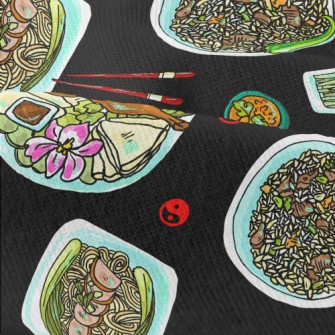 Chinese Cuisine Doodle Modern Jersey