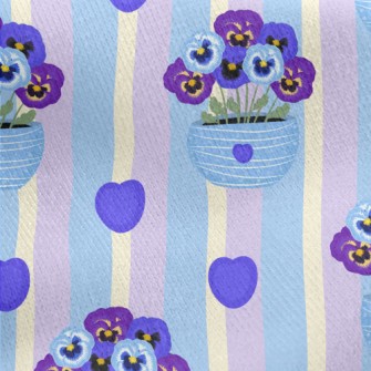 Violet Flower Pot Jersey Backed Fleece