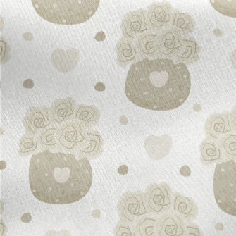 Beige Roses Jersey Backed Fleece