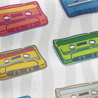 Retro Color Cassettes Jersey Backed Fleece