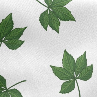 Cartoon Green Leaves Jersey Backed Fleece