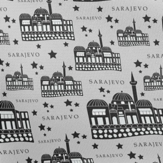 Sarajevo Street Scene Pongee