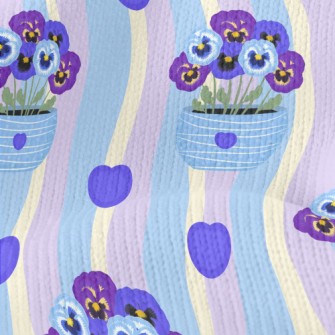 Violet Flower Pot Stretch Jersey