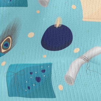 Peacock Feather Pen And Writin Stretch Jersey