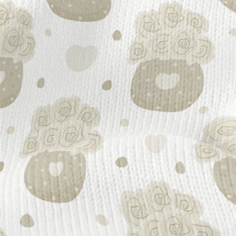 Beige Roses Stretch Jersey