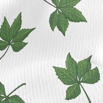 Cartoon Green Leaves Stretch Jersey