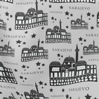 Sarajevo Street Scene Lightweight Cotton Poplin