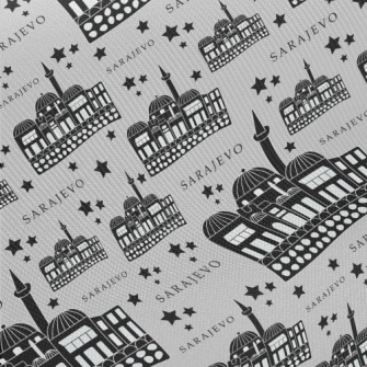Sarajevo Street Scene Midweight Cotton Poplin