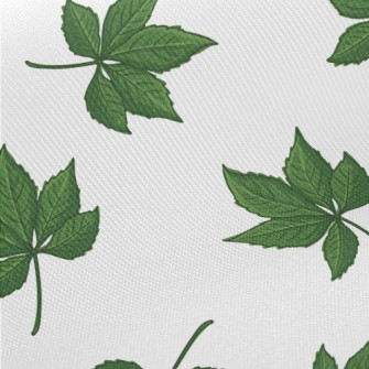 Cartoon Green Leaves Midweight Cotton Poplin