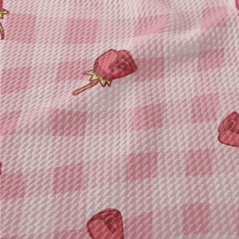 Cartoon Pink Rose Birdseye Piqué