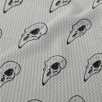 Hand Drawn Bird Skulls Birdseye Piqué