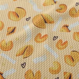 Hand Drawn Fortune Cookies Birdseye Piqué