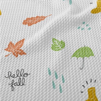 Cute Autumn Doodles Birdseye Piqué
