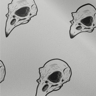 Hand Drawn Bird Skulls Chiffon