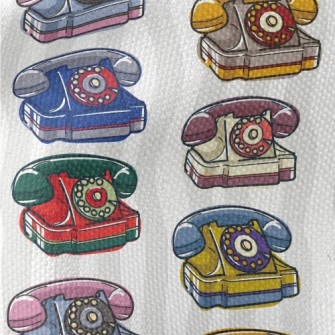 Retro Rotary Telephone Waterproof Canvas