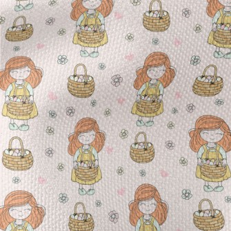 Happy Easter Girl Waterproof Canvas