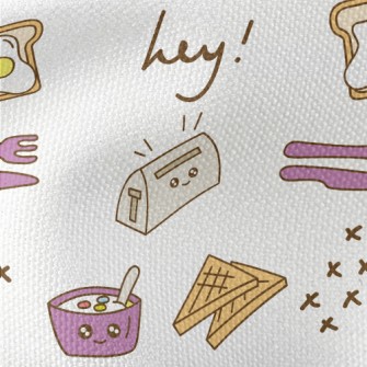 Cute Breakfast Waterproof Canvas