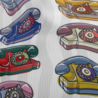 Retro Rotary Telephone Athletic Mesh Flat Back