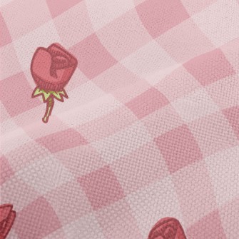 Cartoon Pink Rose Performance Linen