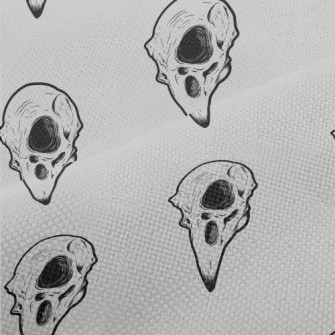 Hand Drawn Bird Skulls Performance Linen