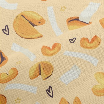 Hand Drawn Fortune Cookies Performance Linen