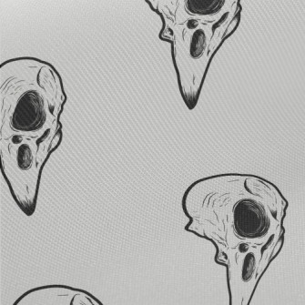 Hand Drawn Bird Skulls Twill