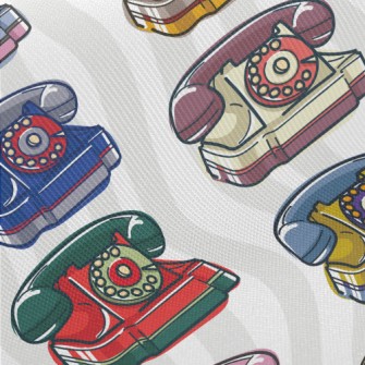 Retro Rotary Telephone Twill