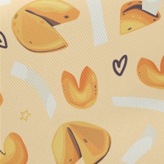 Hand Drawn Fortune Cookies Twill