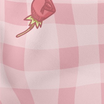 Cartoon Pink Rose Stretch Ponte