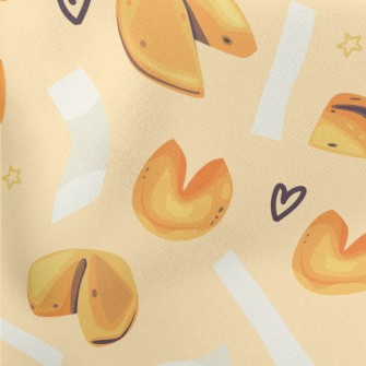Hand Drawn Fortune Cookies Stretch Ponte