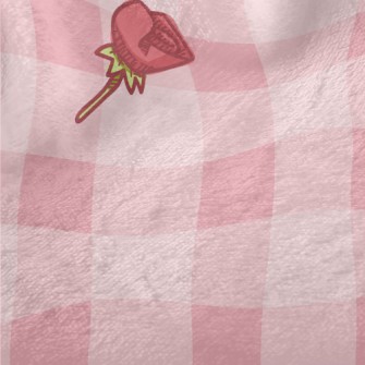 Cartoon Pink Rose Minky