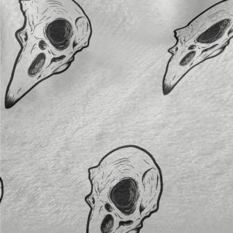 Hand Drawn Bird Skulls Minky