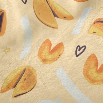 Hand Drawn Fortune Cookies Minky