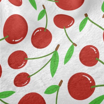 Cartoon Red Cherry Minky