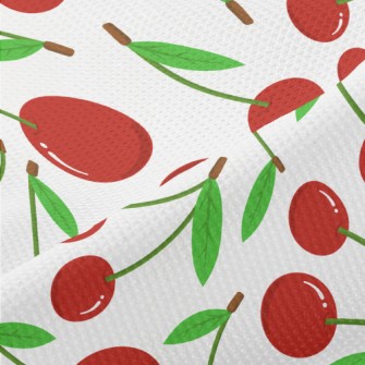 Cartoon Red Cherry Piqué