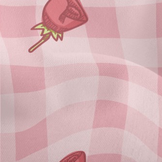 Cartoon Pink Rose Lightweight Performance Linen