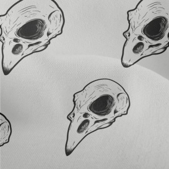 Hand Drawn Bird Skulls Lightweight Performance Linen