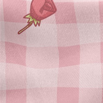 Cartoon Pink Rose Jersey Backed Fleece