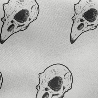 Hand Drawn Bird Skulls Jersey Backed Fleece