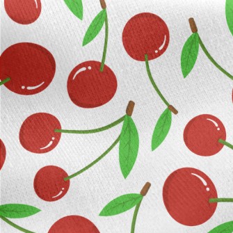 Cartoon Red Cherry Jersey Backed Fleece