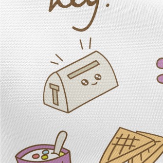 Cute Breakfast Pongee