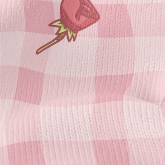 Cartoon Pink Rose Stretch Jersey