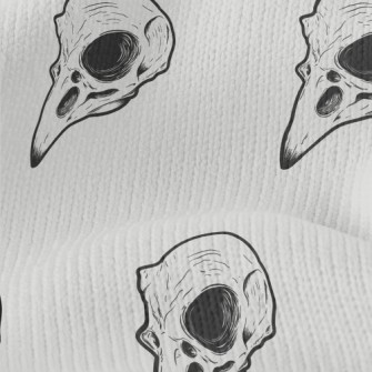 Hand Drawn Bird Skulls Stretch Jersey