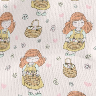 Happy Easter Girl Stretch Jersey