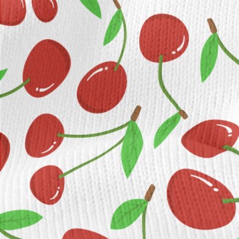 Cartoon Red Cherry Stretch Jersey